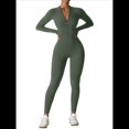 thumbnail image 2 of Mono de Entrenamiento de Larga para Mujer, con Cremallera, Pantalón y Mono Ajustado. Verde Tropical L, 2 of 10