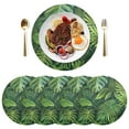 thumbnail image 5 of Ryvnso Palm Leaf Plant Round Plate Mats Dining Table Placemat Set of 4 for Holiday Decoration, 5 of 7