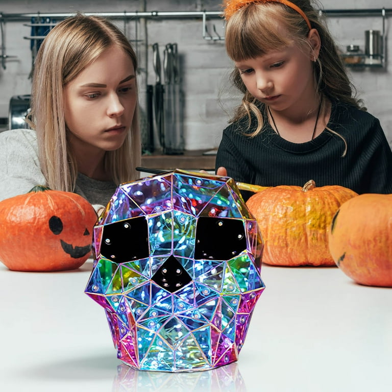 Prismatic Iridescent Skull, LED Lights 6