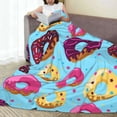 thumbnail image 6 of Pofeuu Donuts Print Ultra-Soft Micro Fleece Blanket,for Bed Or Sofa,All Season Throw Blankets Flannel Blanket-80"x60", 6 of 7