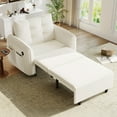 thumbnail image 2 of Muumblus 3-in-1 Convertible Chair Bed, 80" Extra Long Sleeper Lounge Chair with USB & Storage, Pull Out Sofa Bed for Living Room, Apt., Beige Chenille, 2 of 9