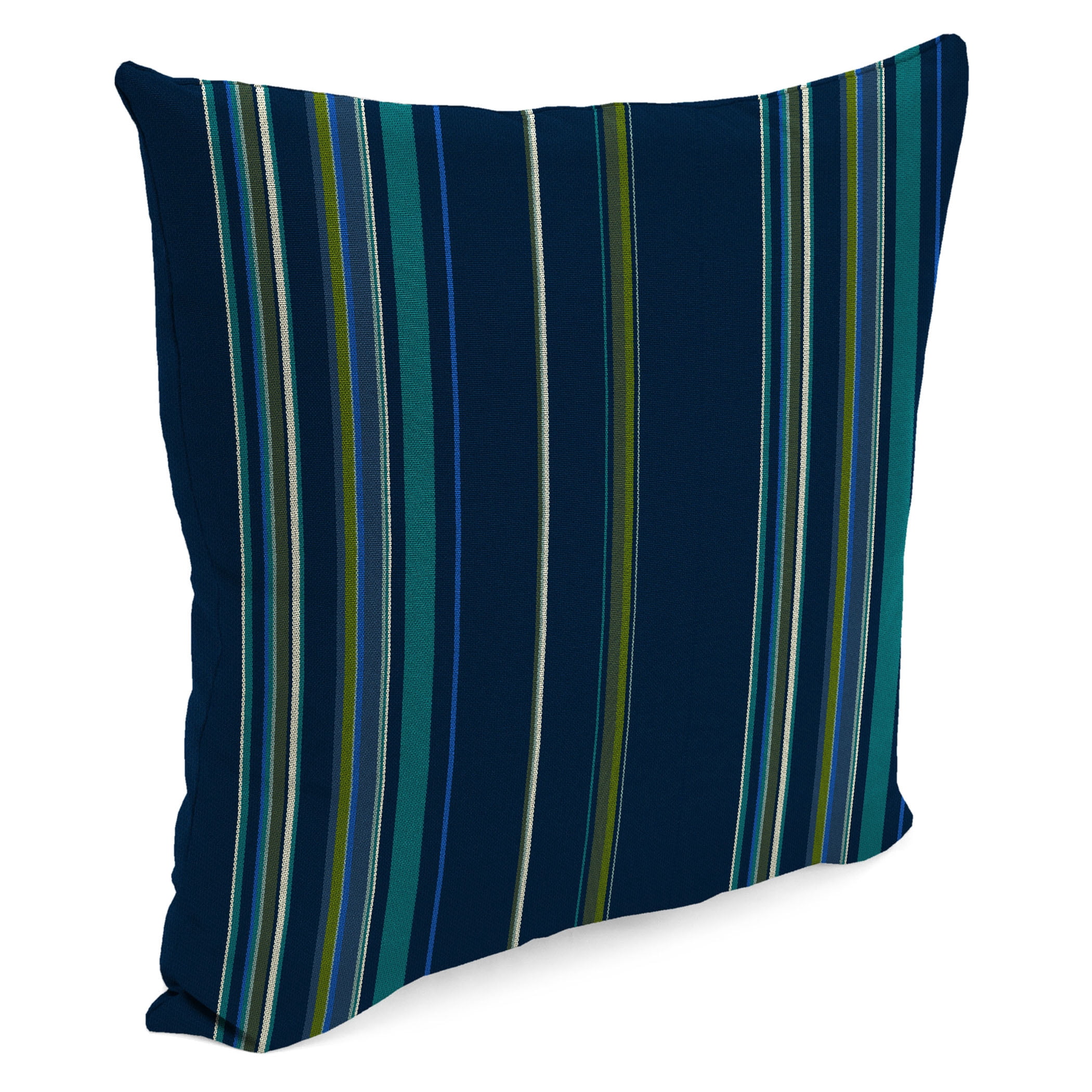 Jordan Manufacturing Sunbrella 16" x 16" Stanton Lagoon Navy Stripe Square Outdoor Throw Pillow