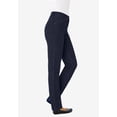 thumbnail image 2 of Woman Within Plus Size Petite Stretch Built-In Slimming Panel Straight Leg Jeans, 2 of 6