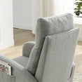 thumbnail image 5 of Upholstered Rocking Chair, Modern Accent Rocker Armchair with Side Pocket and Solid Wood Base,Leisure Single Sofa Chair for Bedroom, Apartment, Office,Grey, 5 of 7
