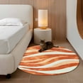thumbnail image 2 of Round Rugs 4Ft, Burnt Orange Waves Round Area Rug Washable Indoor Throw Carpet, Ombre Sea Ripples Shabby Beach Soft Non Slip Circle Rug for Kitchen Nursery Room Home Decor Aesthetic, 2 of 8