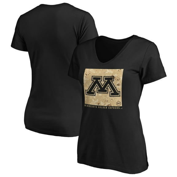 Women's Black Minnesota Golden Gophers OHT Eagle V-Neck T-Shirt