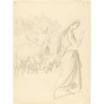 thumbnail image 2 of Joseph von Führich 19x24 Gold Ornate Framed and Double Matted Museum Art Print Titled - The Meeting of Jacob and Rachel (C. 1829), 2 of 4