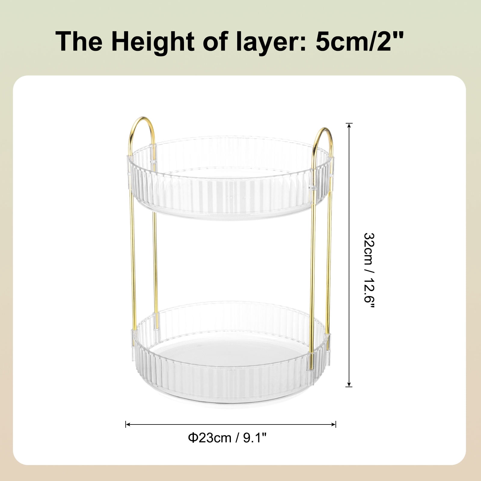 Unique Bargains 3 Layer Rotating Makeup Round Skincare Countertop Perfume Organizer Clear