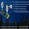 thumbnail image 2 of Gem Stone King 925 Silver and 10K Yellow Gold Green Mystic Topaz and White Lab Grown Diamond Dangle Earrings for Women | 1.65 Cttw | Gemstone November Birthstone | Princess 5MM, 2 of 6