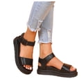 thumbnail image 3 of IUJSOY Flat Sandals for Women Open Toe Comfortable Footbed Platform Slingback Summer Walking Shoes, 3 of 9
