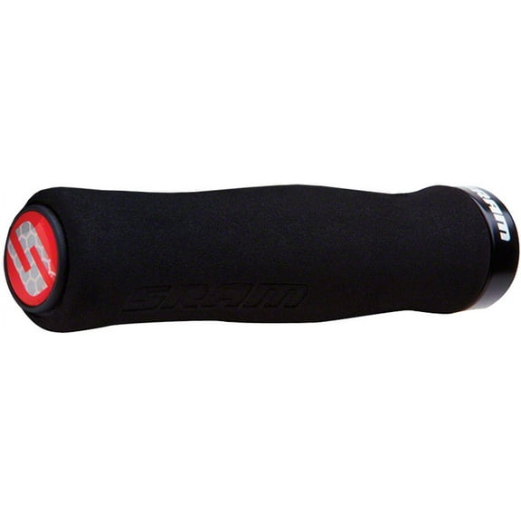 SRAM Locking Foam Contour Grips Black with Single Black Clamp and End Plugs