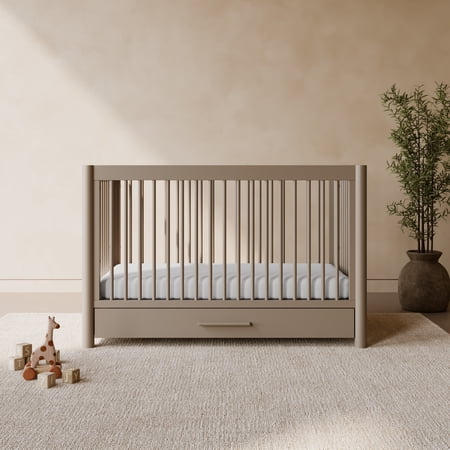 Art of Nursery by Storkcraft Malta 5-in-1 Convertible Crib with Drawer and Toddler Guardrail - Taupe