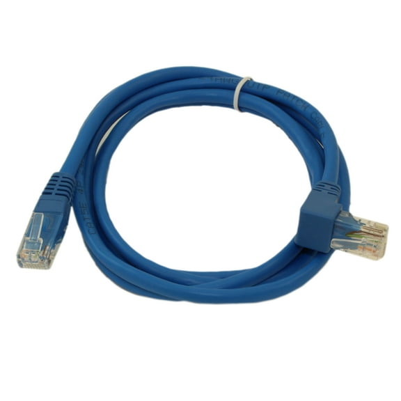 5ft Cat5E ANGLED Ethernet RJ45 Patch Cable, NON-BOOTED, BLUE