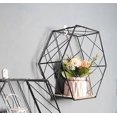 thumbnail image 5 of Set Of 3 Made Of Wood And Metal Hexagon Wall Shelf Hanging Shelf Floating Shelf Bathroom Shelf Decorative Shelves With Boards, For Kitchen Shelf, Bath, 5 of 5