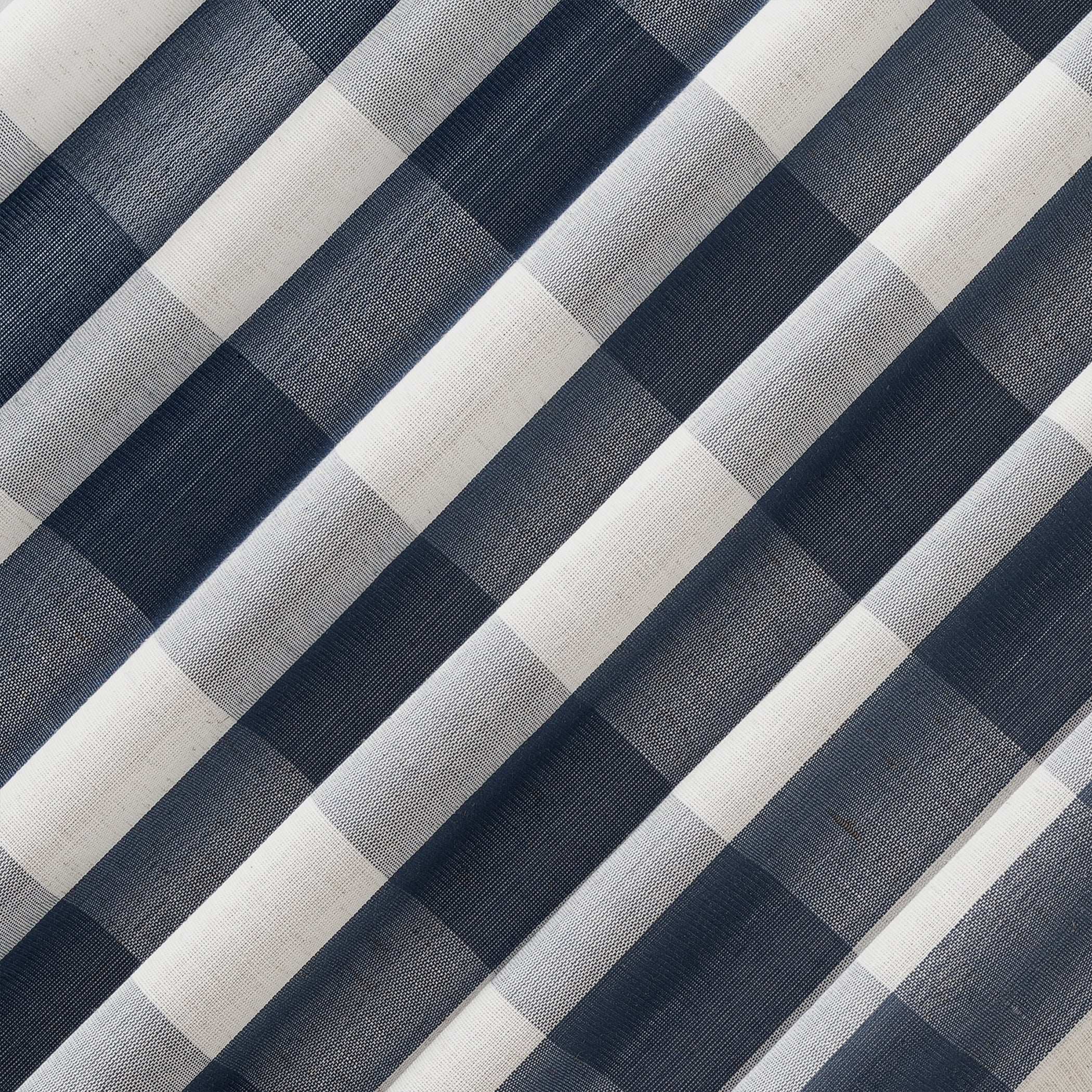 Better Homes and Gardens Buffalo Plaid Semi-Sheer Back Tab Curtain Panel, 50" x 84", Navy