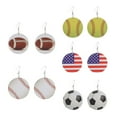 thumbnail image 5 of SUSHANG Ball Earrings Accessories Sports Earrings Soccer Baseball Rugby Wooden Ring Earrings, 5 of 5