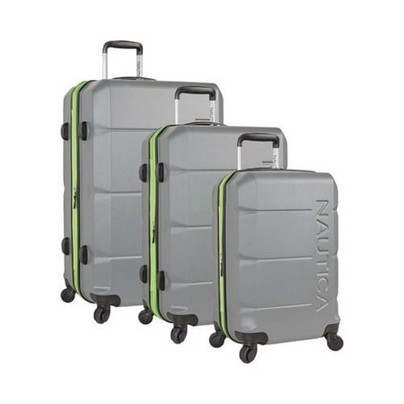 Nautic Marine - Nautica Marine 3-Piece Hardside Set Grey/Lime OSFA