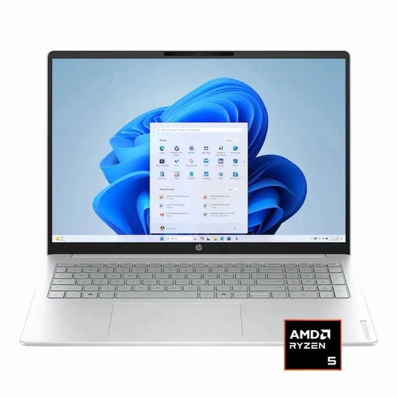 HP OmniBook 3 Laptop - 16 Inch 2K (1920x1200) Touchscreen IPS Display, AMD Ryzen 5 40 Processor, 16GB RAM - 256GB SSD, AMD Radeon 610M, Windows 11 Home - Glacier Silver (16-BY0205DX/D10E8UA#ABA)