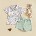 thumbnail image 2 of Toddler Boy Easter Outfits Set Bow Tie Bunny Print T-Shirt and Shorts Set Kids Baby Boys Casual Clothes, 2 of 6