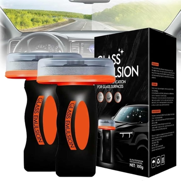 Qifor Q4 Glass Guard & Cleaner, 100ml Car Windshield Oil Film Remover,Removes Oil Film & Smudges,Crystal-Clear View in Any Weather for Safe Driving