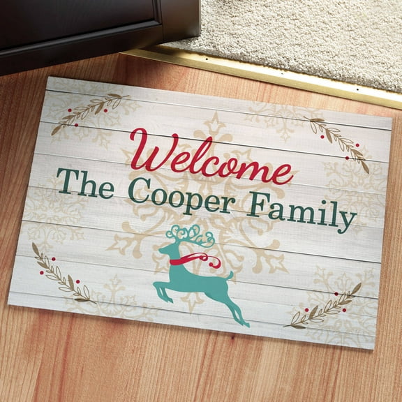 Holiday Welcome Personalized Doormat