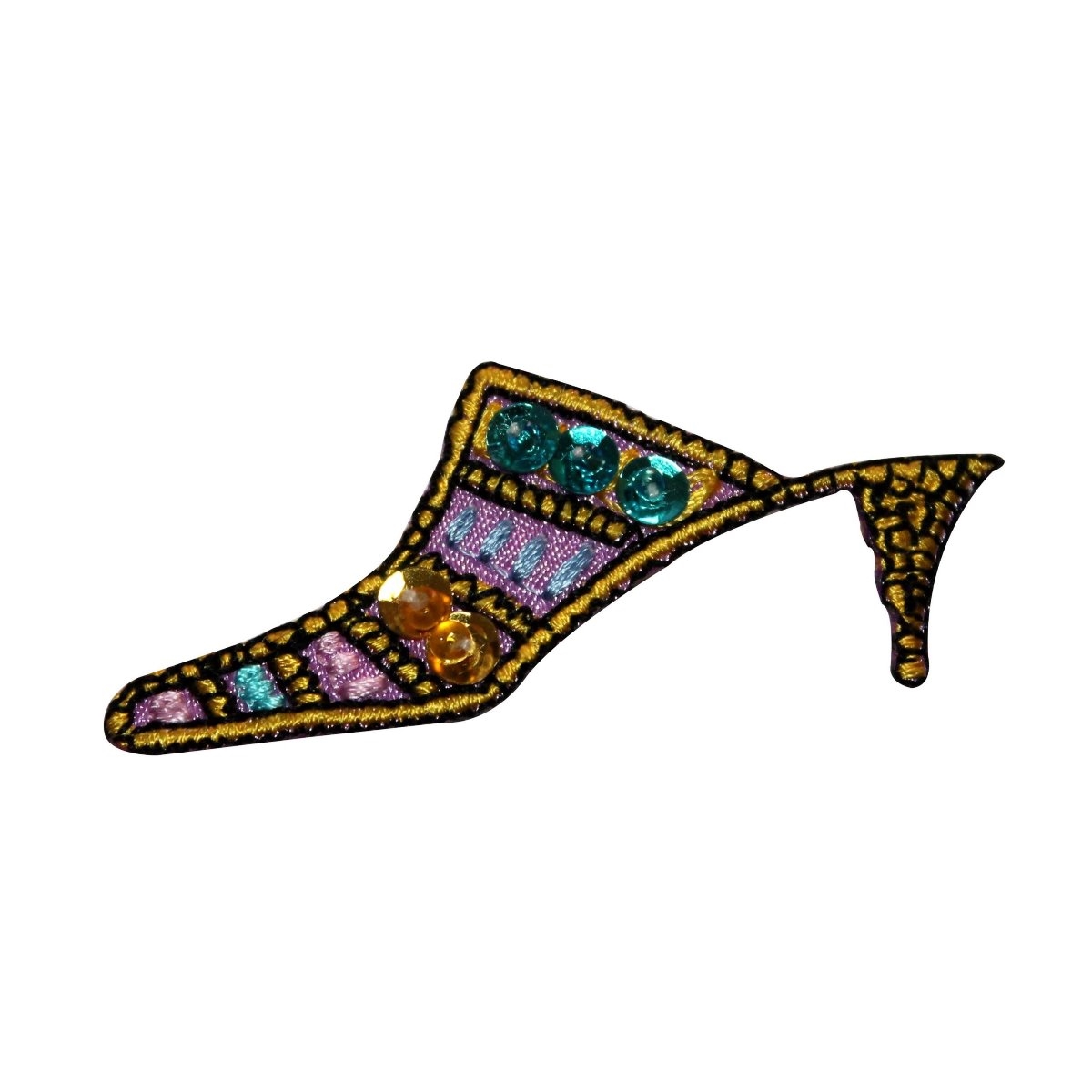ID 6230 Sequin High Heel Patch Fancy Shoe Dance Embroidered Iron On
