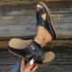 thumbnail image 2 of Mujeres Zapatillas de Verano de Moda Casual Versátil Playa Peep-Toe Abierto-Toe Cuña Tacones Zapatillas para la Primavera Y el Verano, 2 of 9