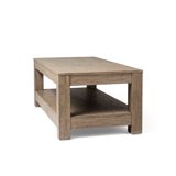 Maven Lane Paulo 22 Inch Square Side Table With Shelf - Solid Wood, Weathered Brown