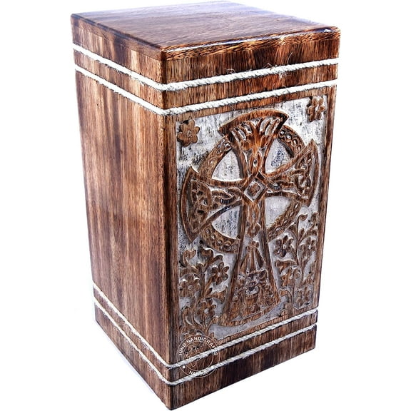 Wooden Urns for Human Ashes Adult Large - Rosewood Cremation Urn for Ashes -Burial Urn for Columbarium - Funeral Urn Box