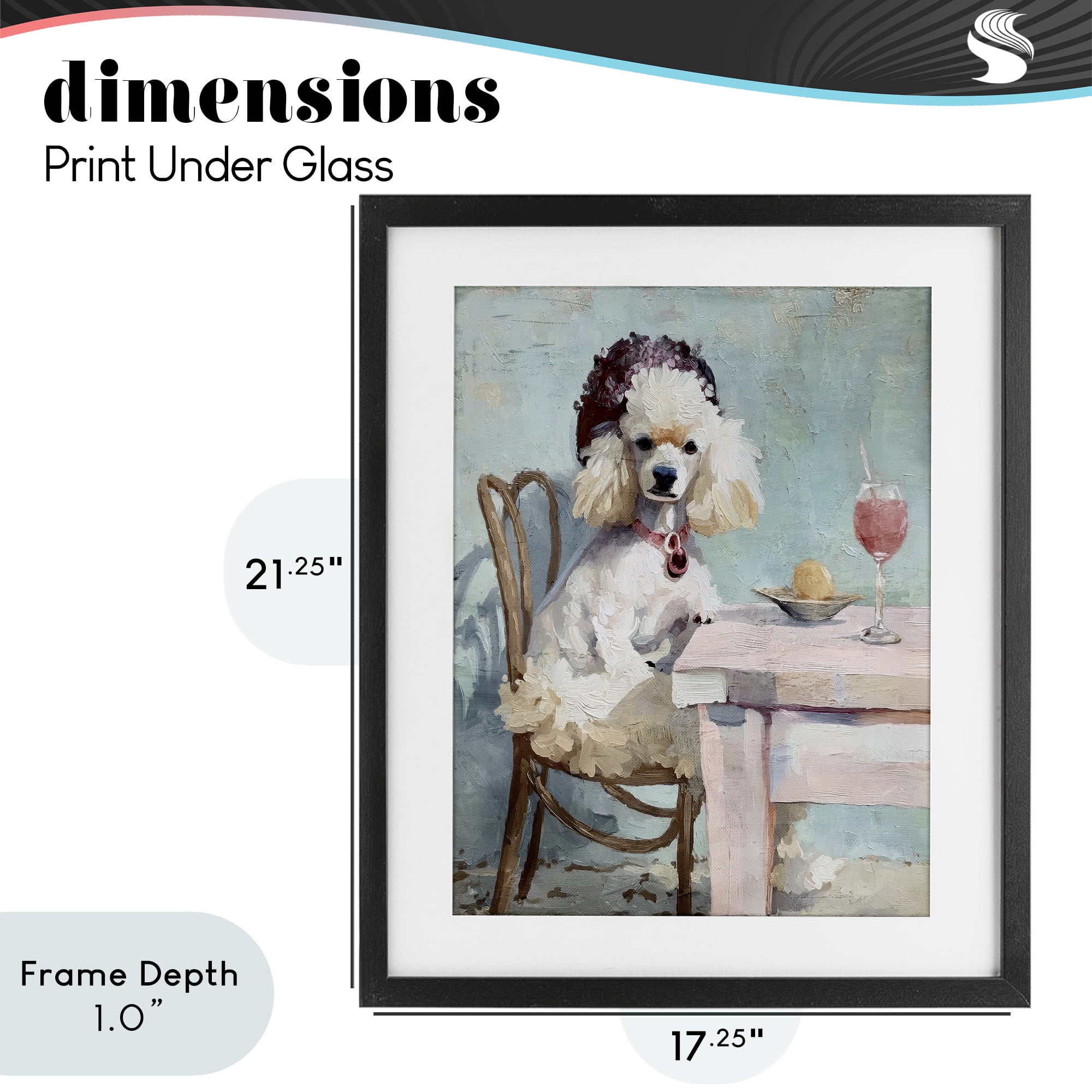 Stupell Industries Ladies Who Lunch Poodle Black Framed Print Under Glass, design by Annabelle Hall
