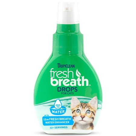 Fresh Breath DROPS for Cats, 2.2oz, All Natural By TropiClean