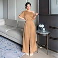 thumbnail image 3 of Women's One Shoulder Wide Leg Jumpsuit Elegant High Waist Dressy Evening Party Outfit, 3 of 7