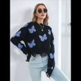thumbnail image 4 of Suéter Y2K Harajuku Hip Hop de Punto con Diseño de Mariposa, Estilo Gótico, Estilo Urbano, Estilo Punk, Tops Negro M, 4 of 10