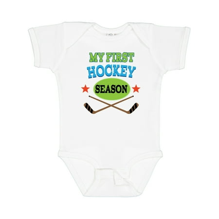 

Inktastic My First Hockey Season Boys or Girls Baby Bodysuit