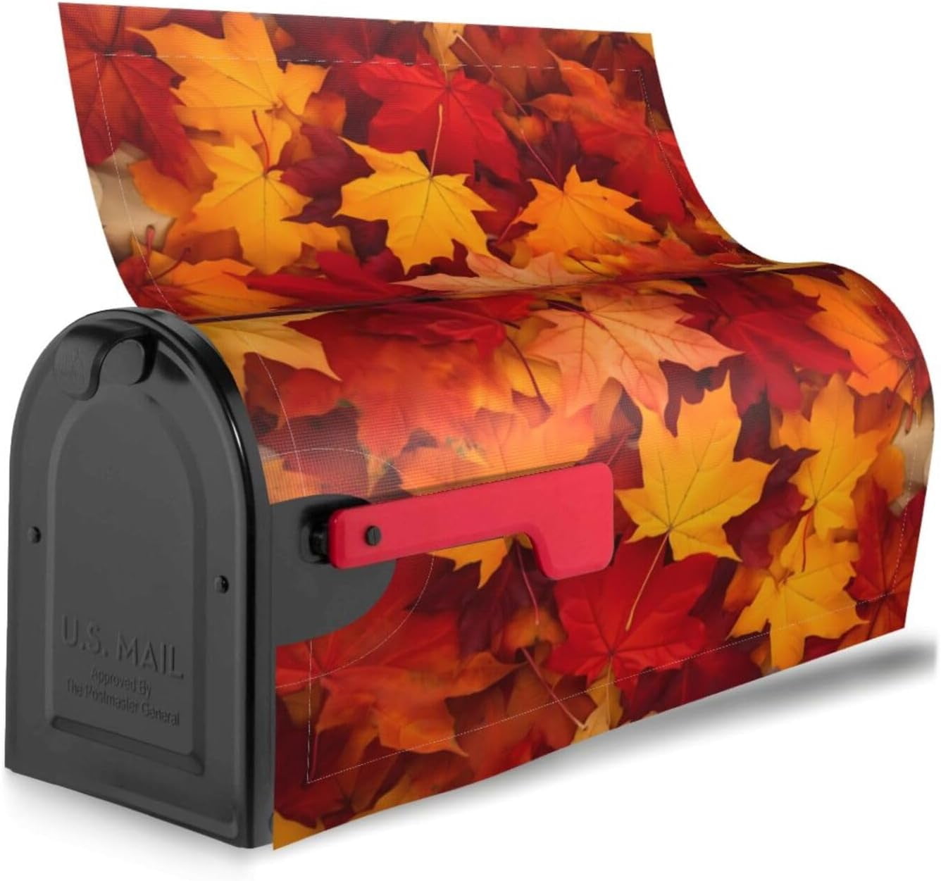 Autumn Leaves Fall Mailbox Covers, Magnetic Post Box Cover Wraps Large Size 25.5x21 in for Garden Yard Decor