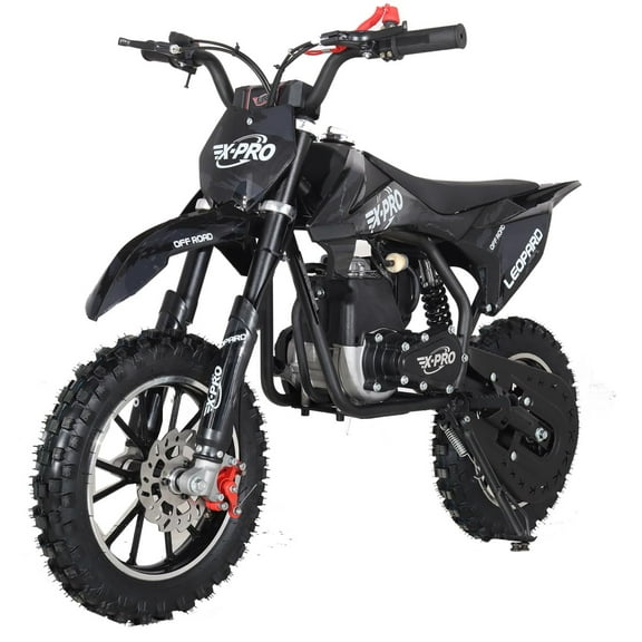 X-Pro Leopard Mini 40 Dirt Bike, Gas Power 4 Stroke Dirt Bike, Pull Start with 10" Wheels!(BlackNew)