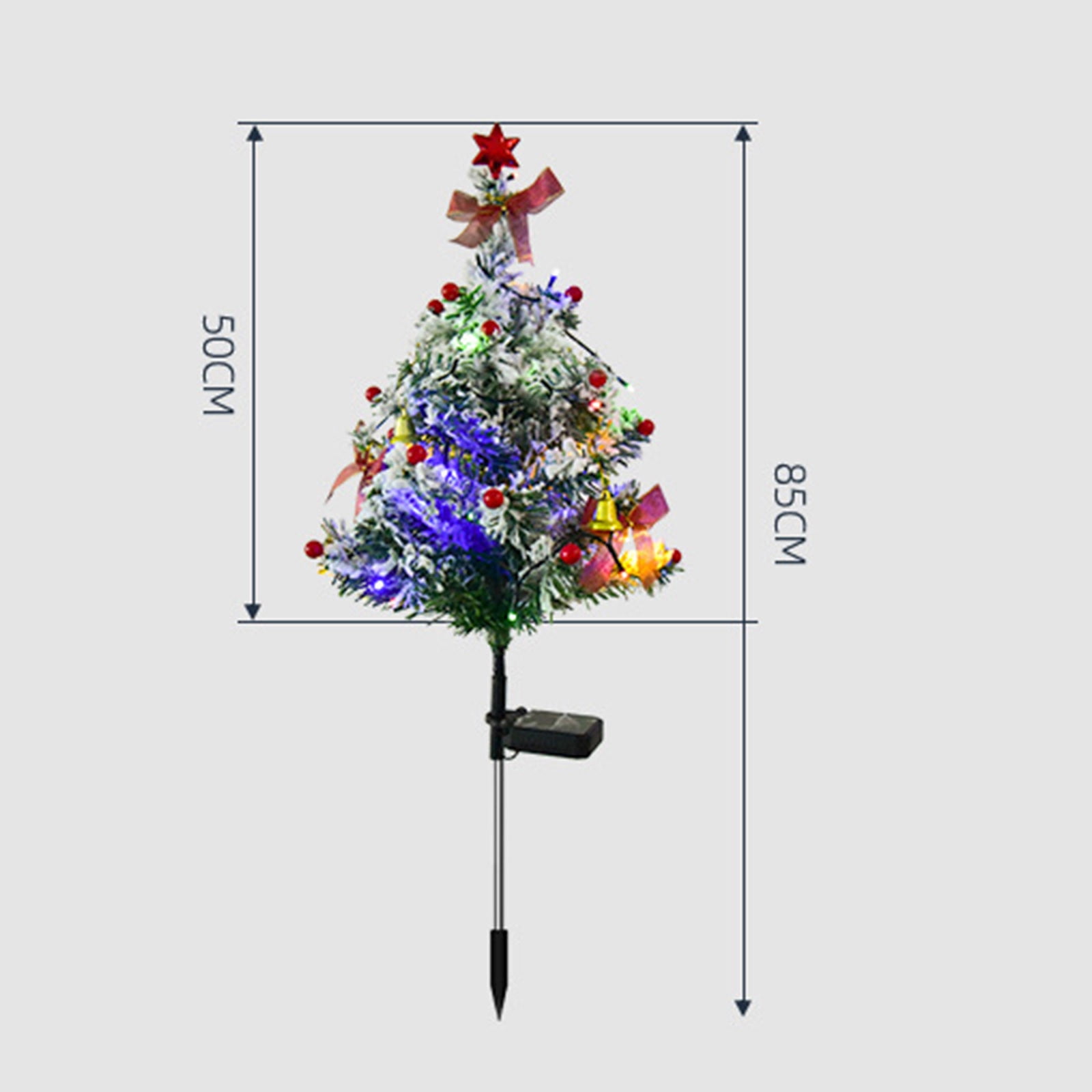 Bxaolu Solar Christmas Tree Garden Stake Lights Waterproof Christmas Decorations Tree Lights Outdoor Xmas Tree Light Christmas Décor Pathway Lights Patio Yard (1pcs)