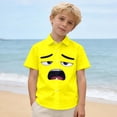 thumbnail image 5 of WOYY Girls Summer Beach Shirt Cartoon Expression Short Sleeve Button Down Shirt, Sizes 3-15, 5 of 5