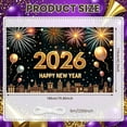 thumbnail image 2 of Golden Sparkling 2026 New Year Banner Fireworks Decor Happy New Year Display Gold Balloons City Skyline 2026 Celebration Background for New Year Party 2026 Celebration New Year Eve, 2 of 9