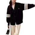 thumbnail image 5 of Cárdigan de punto para mujer, suéter versátil coreano holgado con bordado de cachorro de estilo perezoso, diseño de otoño e invierno, 2024, 5 of 5