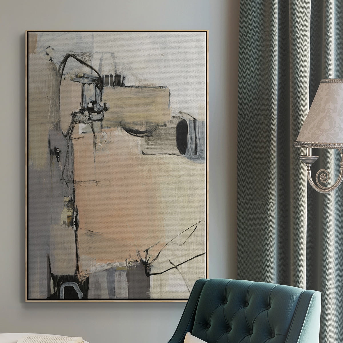 Sandstone Framed Premium Gallery Wrapped Canvas - Ready to Hang - 27 x 41 - Natural Wood Floating Frame