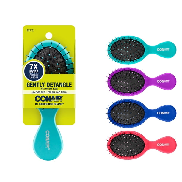 Conair Gentle Detangling TravelSize Cushion Hairbrush for Wet or Dry