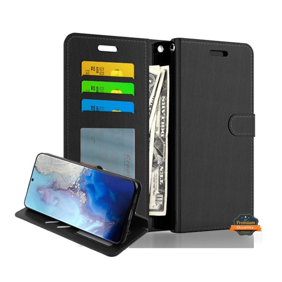 Xpression Cover for Samsung Galaxy S24 Plus /S24  Wallet PU Leather Pouch with Credit Card Slots Money Pocket, Stand & Strap Flip Bookstyle Phone Case - Black