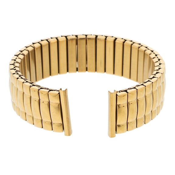 Zoyueyie Stretch Stainless Steel Watch Band, Delicate Elastic Watch Strap, Flexible Expansion Replacement Strap, Comfortable Watch Band for Men Daily Watch Wearing Golden ( 18MM )