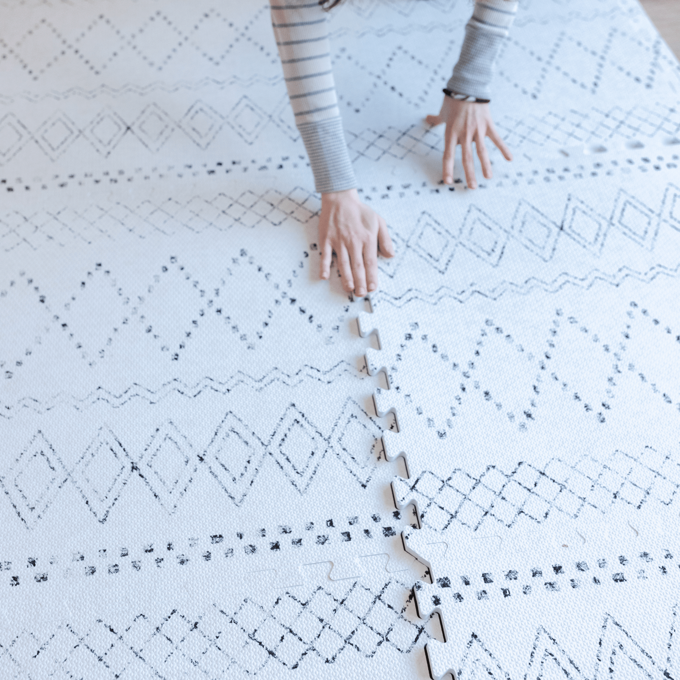 Little Landings Play Mat - Boho (4x6ft) - Premium EVA Foam Play Mat for Babies & Toddlers - Non-Toxic Playmat for Tummy Time, Crawling & Playroom