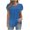 Blue, variant on Womens Short Petal Sleeve Tops Crossover V Neck Ruched Loose Summer Tunic Tops to Wear with Leggings