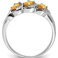 thumbnail image 2 of Sterling Silver Rhodium 3 Stone Citrine & Diamond Ring (Size 6) Made In India qdx730-6, 2 of 5
