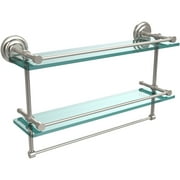 22" Gallery Double Glass Shelf with Towel Bar (Build to Order)