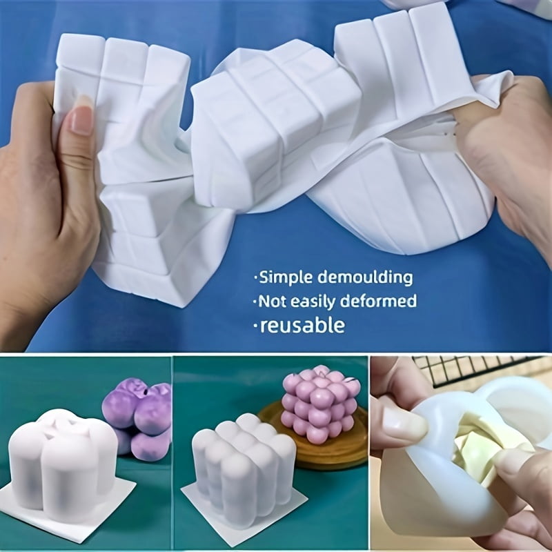 8 Pcs Resin Candle Mold Kit Silicone Craft Set for DIY Candle Making Resin Art Handmade Home Decor Daily Use Graduation Party Creative Gift Set for Adults Craft Lovers