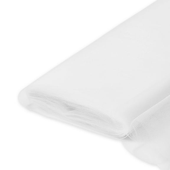 Tulle 54" Wide 40 Yard Long Polyester Sheer Fashion Apparel Sewing Decor Fabric By The Bolt - White
